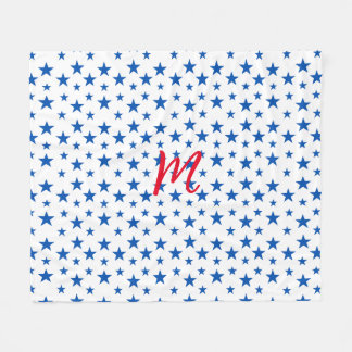 Cobertor De Velo Padrão de Estrela Personalizável Azul e Branco