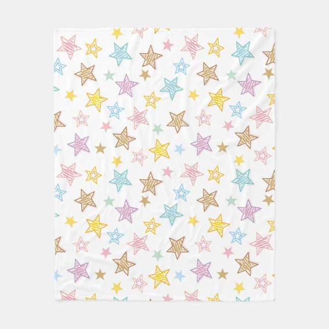 Cobertor De Velo Padrão de Estrelas Desenhadas (Frente)