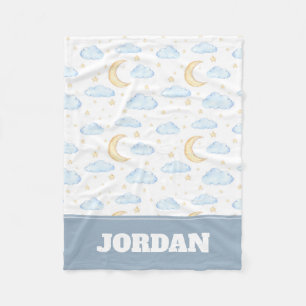 Cobertor De Velo Padrão de estrelas e nuvens de aquarela