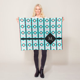 Cobertor De Velo Padrão de Faixa de Diamantes Azul Vermelho