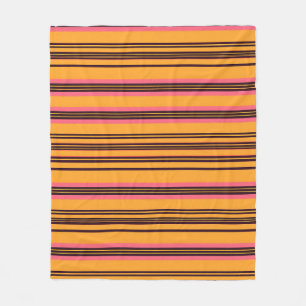 Cobertor De Velo Padrão de Faixa Horizontal Laranja Rosa Ousado