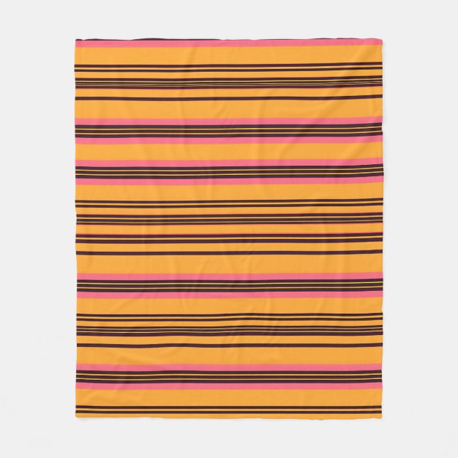 Cobertor De Velo Padrão de Faixa Horizontal Laranja Rosa Ousado (Frente)