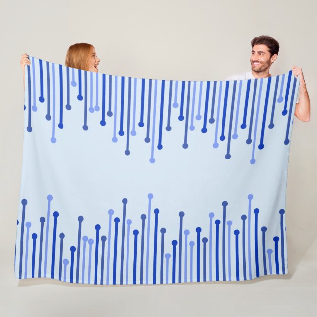 Cobertor De Velo Padrão de faixa moderna em azul pálido (In Situ)