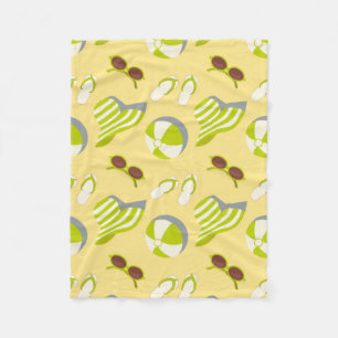 Cobertor De Velo Padrão de férias em praia com óculos de sol e chap