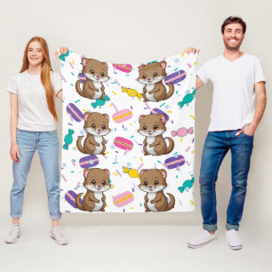 Cobertor De Velo Padrão de Ferret Candies