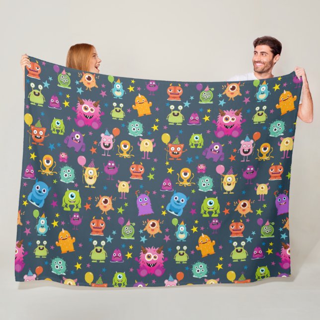 Cobertor De Velo Padrão de Festa de Halloween Monstro de Figurino B (In Situ)