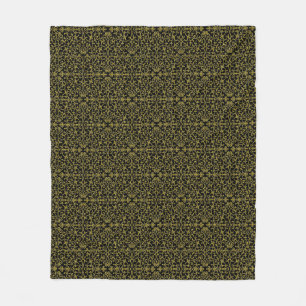 Cobertor De Velo Padrão de Filigrana Preto e Dourado Elegante