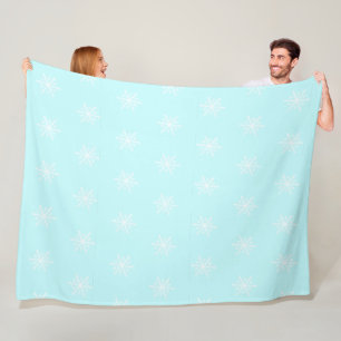 Cobertor De Velo Padrão de floco de neve azul gelado de Natal feria