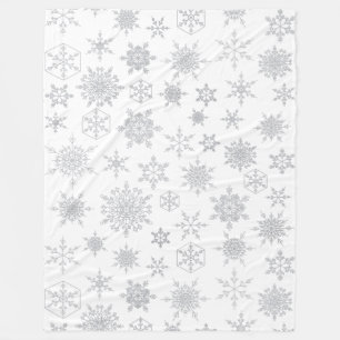 Cobertor De Velo Padrão de Floco de Neve de Natal Branco e Pratead