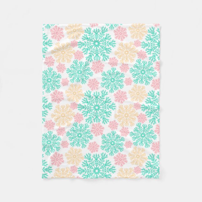 Cobertor De Velo Padrão de Flocos de Neve do Wonderland Cozy Winter (Frente)