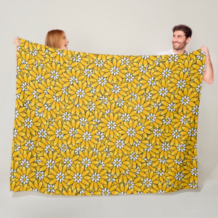 Cobertor De Velo Padrão de Flor Amarelo Brilhante de Verão