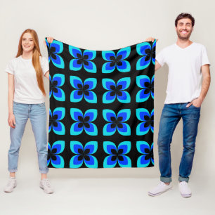 Cobertor De Velo Padrão de Flor Azul Brilhante Duas Toneladas