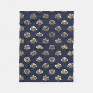 Cobertor De Velo Padrão de Flor de Deco de Arte Vintage Dourada e M