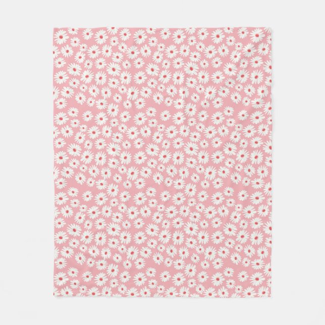 Cobertor De Velo Padrão de flor de margarida magenta rosa (Frente)