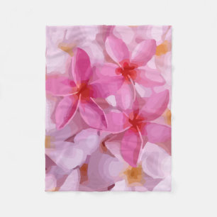 Cobertor De Velo Padrão de Flor de Plumeria Rosa