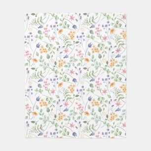 Cobertor De Velo Padrão de Flor de Primavera de Aquarela