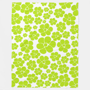 Cobertor De Velo Padrão de Flor no Verde limão e Branco