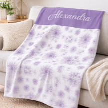 Padrão de Flor Roxa Nome Personalizado 