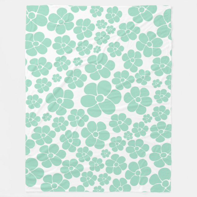 Cobertor De Velo Padrão De Flor - Verde (Casa Da Moeda) (Frente)