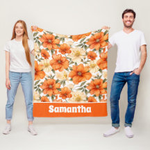 Padrão de Flores de Outono Russo de Laranja Vintag