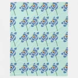 Cobertor De Velo Padrão de flores onduladas azuis