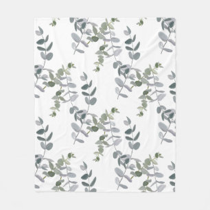 Cobertor De Velo Padrão de Folhas de Eucalipto Verde Sage Elegante