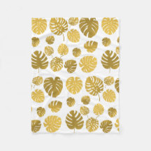 Padrão de Folhas Tropicais Douradas modernas