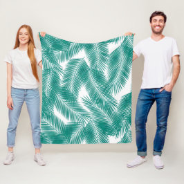 Cobertor De Velo Padrão de Folhas Tropicais Verdes