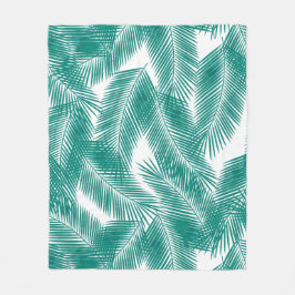 Cobertor De Velo Padrão de Folhas Tropicais Verdes