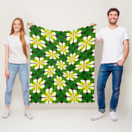 Cobertor De Velo Padrão de Frangipani Amarelo