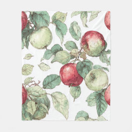 Cobertor De Velo Padrão de Fruta de Maçã Verde Vermelha Russo de Aq