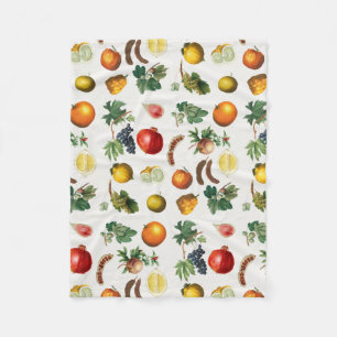 Cobertor De Velo Padrão de Fruta do Mediterrâneo por Aquarela