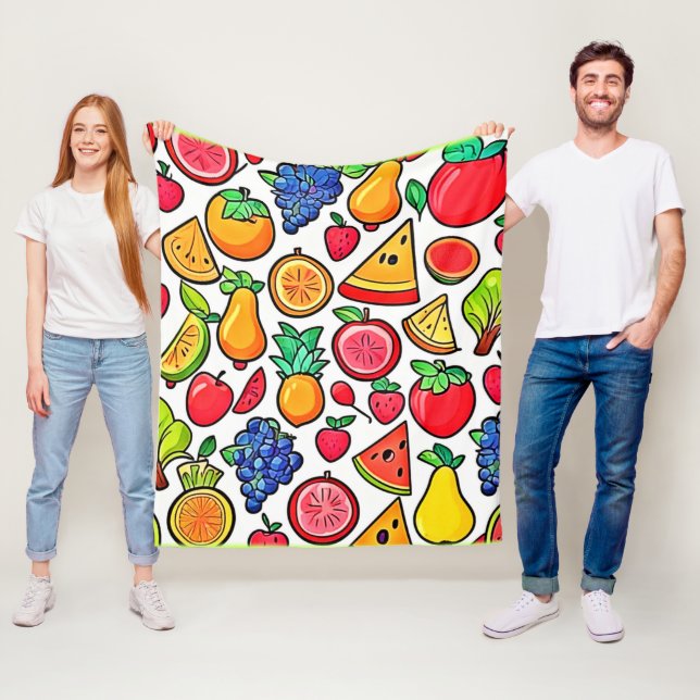 Cobertor De Velo Padrão de Fruta vibrante (In Situ)