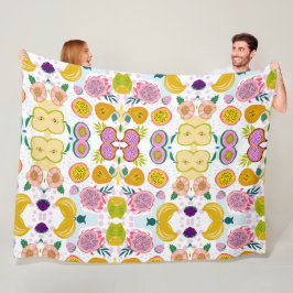 Cobertor De Velo Padrão de frutas misturadas plano de fundo branco