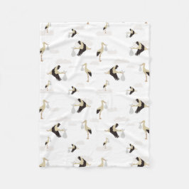 Cobertor De Velo Padrão de Garotinha de Stork Newborn