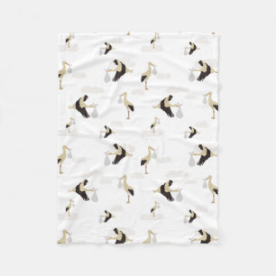 Cobertor De Velo Padrão de Garotinha de Stork Newborn
