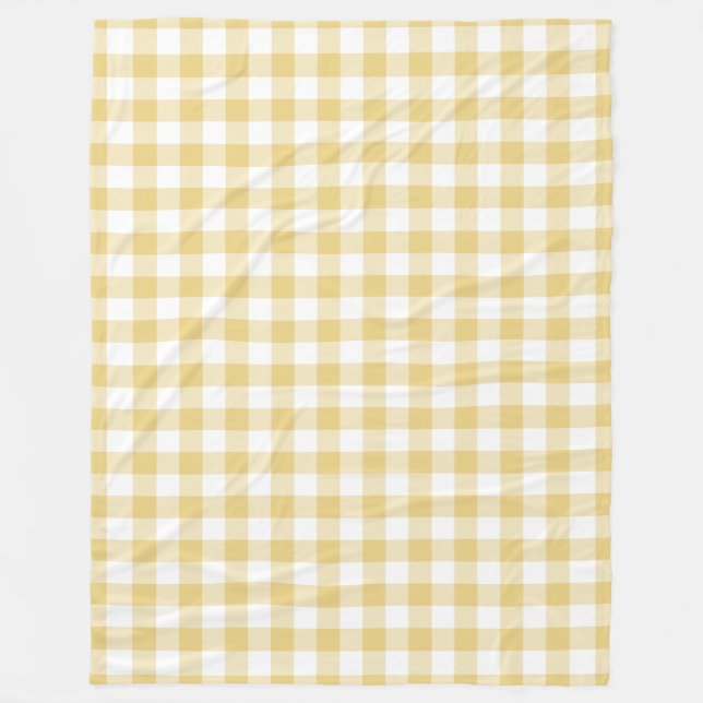 Cobertor De Velo Padrão de Gingham Amarelo (Frente)