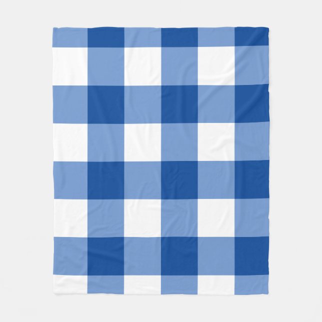 Cobertor De Velo Padrão de gingham azul (Frente)