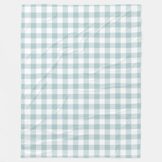 Cobertor De Velo Padrão de Gingham Azul Pastel (Frente)