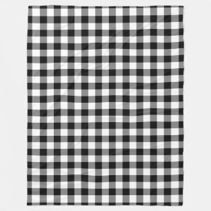 Cobertor De Velo Padrão de Gingham Preto e Branco