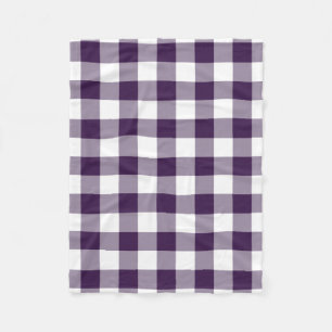 Cobertor De Velo Padrão de Gingham Púrpura e Branca