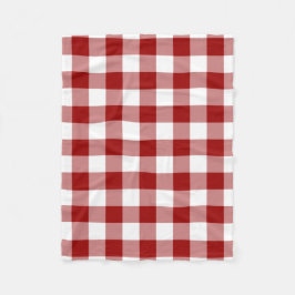 Cobertor De Velo Padrão de Gingham Vermelho e Branco