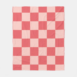 Cobertor De Velo Padrão de Gingham Vermelhos Rosa Verificado