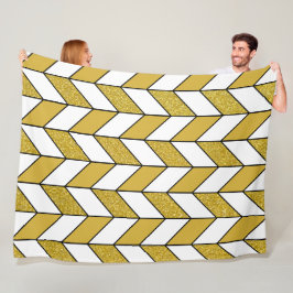 Cobertor De Velo Padrão de Glitter Herringbone de Glitter Dourado E