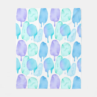 Cobertor De Velo Padrão de Gota de Aquarela Azul Turquesa