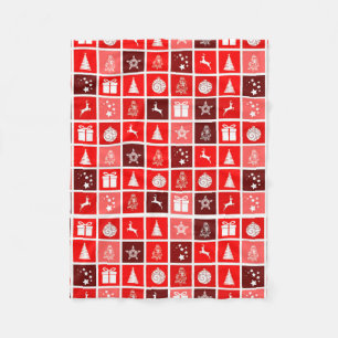 Cobertor De Velo Padrão de Grade de Natal Vermelho Minimalista Mode