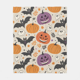 Cobertor De Velo Padrão de Halloween e outono