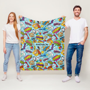 Cobertor De Velo Padrão de História em quadrinhos de Texto Personal