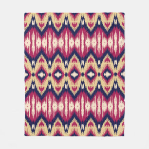 Cobertor De Velo Padrão de ikat chevron azul-rosa étnico T
