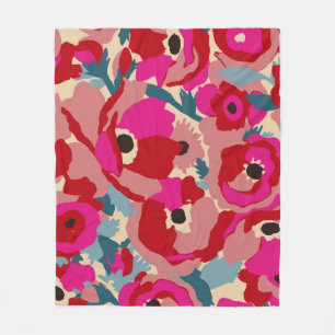 Cobertor De Velo Padrão de ilustração da flor. Botânica Floral Moti